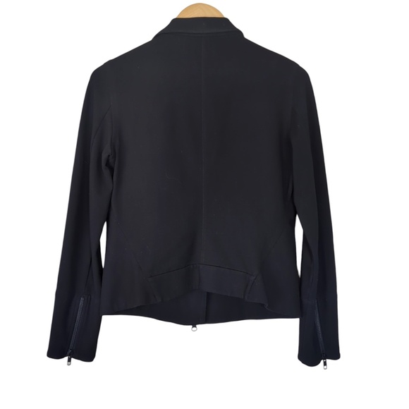 Eileen Fisher Black Asymmetrical Zip Jacket - Picture 3 of 10
